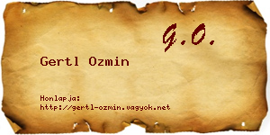Gertl Ozmin névjegykártya